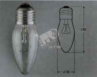 Лампа накаливания декоративная ДС 60вт ДС-230-240в Е14 (свеча) гофрированная упаковка
