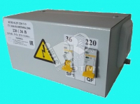 Ящик с понижающим трансформатором ЯТП 0.25 220/36В IP31 с двумя автоматами