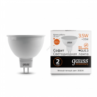 Лампа светодиодная LED 3.5вт 230в GU5.3 теплый Gauss