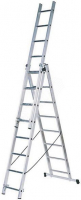 Лестница трехсекционная алюминиевая, 3 х 10 ступеней, H=288/484/676 см, вес 11,78 кг