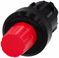 Актуатор кнопки останова 22мм круглый красный выступающий разблокировка поворотом влево пластик
