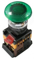 Кнопка AELA-22 'Грибок' зеленая подсветка NO+NC 24В PROxima