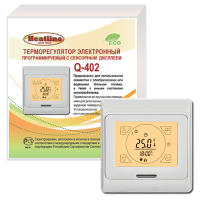 Терморегулятор  HEATLINE Q-402 электронный, с сенсорным ж/к дисплеем, программ.