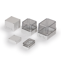 Cubo S 75 x 125 x 35 мм, 25 мм основание, глухая стенка, серая крышка, ABS, IP 66/67