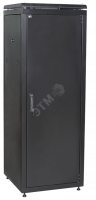 Шкаф сетевой 19дюйм ITK LINEA N 18U 600х600 мм металлическая передняя дверь черный