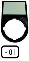 Шильдик (0-I) с держателем 30х50, цвет черный,  M22S-ST-X88