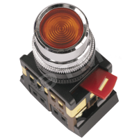 Кнопка красная ABLFS-22 1з+1р плоская с подсветкой неон 240В