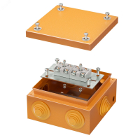Коробка стальная FS с кабельными вводами и клеммниками IP55 150х150х80мм 4р  450V 20A 10мм.кв  нерж.