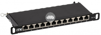 Патч-панель ITK 0.5U кат.5E STP 12 портов 10дюйм Dual IDC