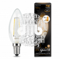 Лампа светодиодная LED 7Вт E14 2700К Filament Candle step dimmable Gauss