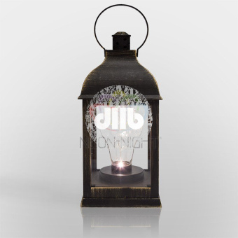 Декоративный фонарь со свечкой, бронзовый корпус, размер 10.5х10.5х22,5 см, цвет теплый белый