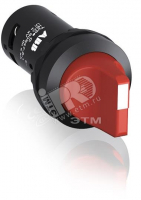 Переключатель C2SS2-10R-10 двухпозиционный красный 1НО (90 градус ) с фиксацией (черное декоративное