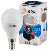 Лампа светодиодная LED P45-5W-840-E14 (диод, шар, 5Вт, нейтр, E14 (10/100/3600) ЭРА