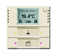 Терморегулятор KNX с дисплеем и сенсором, 2/4-клавишный, слоновая кость 6128/28-82-500