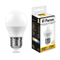 Лампа светодиодная LED 7вт Е27 теплый шар