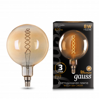 Лампа светодиодная LED 8Вт Е27 2400К 620Лм Vintage Filament Flexible G200 200*300mm Golden Gauss