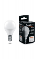 Лампа светодиодная LED 7.5вт Е14 белый матовый шар Feron.PRO OSRAM