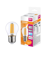 Лампа светодиодная LED 5Вт E27 CLP60 белый, Filament прозр.шар OSRAM