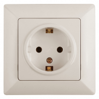Розетка 2P+E Schuko, 16А-250В, СУ, Solo, сл.кость, 4-202-02