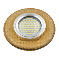 DLS-L135 GU5.3 GLASSY/GOLD Светильник декоративный встраиваемый, серия Luciole. Без лампы, цоколь GU