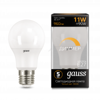Лампа светодиодная LED 11Вт A60-dim E27 3000К диммируемая Gauss