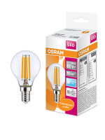 Лампа светодиодная LED 5Вт E14 CLP60 белый, Filament прозр.шар OSRAM
