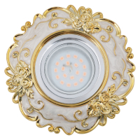 DLS-A105 GU5.3 CHROME/BEIGE+GOLD Светильник декоративный встраиваемый, серия Arno. Без лампы, цоколь