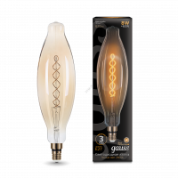 Лампа светодиодная LED 8Вт Е27 2400К 620Лм Vintage Filament Flexible BT120 120*420mm Golden Gauss