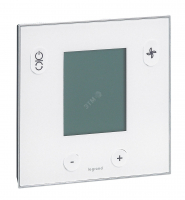 KNX. Термостат для управления фан-коилами. Белое стекло.