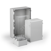 Cubo W 200 x 200 x 185, с петелями и замками, Вставка рамная, серая крышка, PC, IP66
