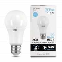 Лампа светодиодная LED 20вт 230в Е27 дневной Elementary Gauss