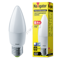 Лампа светодиодная LED 8.5вт Е27 дневной матовая свеча