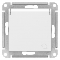 Розетка ATLASDESIGN с заземлением со шторками с крышкой 16А IP20 механизм белый