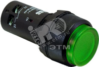 Кнопка с подсветкой CP4-12G-10 зеленая 110-130В AC/DC с выступающей клавишей с фиксацией 1НО