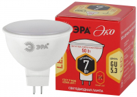 Лампа светодиодная ECO LED MR16-7W-827-GU5.3 (диод, софит, 7Вт, тепл, GU5.3) ЭРА (10/100/4000) ЭРА