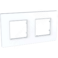 UNICA QUADRO Рамка 2 поста белая
