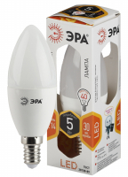 Лампа светодиодная LED B35-5W-827-E14  (диод, свеча, 5Вт, тепл, E14) (10/100/4000) ЭРА