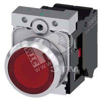 Кнопка плоская с подсветкой 22 мм круглая 1NC 110V AC круглая металлическая красная