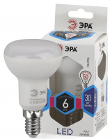 Лампа светодиодная Эра LED R50-6W-840-E14 (диод, рефлектор, 6Вт, нейтр, E14)