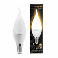Лампа светодиодная LED 9.5Вт E14 свеча на ветру, теплый Gauss