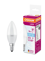 Лампа светодиодная LED 5Вт Е14 CLB40 FR белый, матовая свеча OSRAM