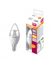Лампа светодиодная LED 5.4Вт E14 LS CLB40 тепло-белый прозрачная свеча OSRAM