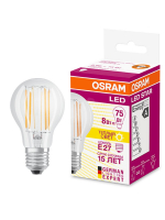 Лампа светодиодная LED 8Вт Е27 FILAMENT CLA75, тепло-бел, прозр. OSRAM
