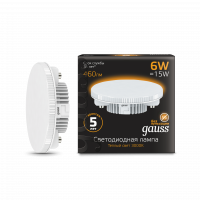 Лампа светодиодная LED 6вт GX53 теплый таблетка Gauss