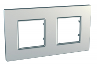UNICA QUADRO Рамка 2 поста серебро