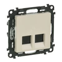 Valena LIFE Розетка информационная двойная RJ45 категория 5е UTP с лицевой панелью слоновая кость