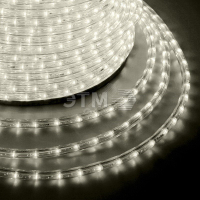 Дюралайт LED, эффект мерцания (2W) - ТЕПЛЫЙ БЕЛЫЙ, 36 LED/м, бухта 100м