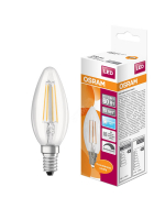 Лампа светодиодная LED 5Вт E14 CLB60D белый, Filament диммируемая,прозр.свеча OSRAM