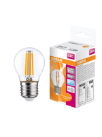 Лампа светодиодная LED 6Вт E27 CLP75 белый, Filament прозр.шар OSRAM