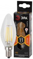 Лампа светодиодная F-LED B35-11w-827-E14  (филамент, свеча, 11Вт, тепл, E14) (10/100/5000) ЭРА